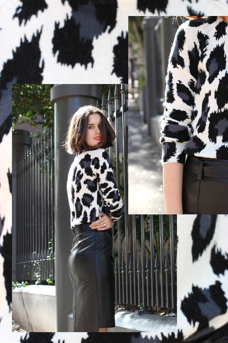BYCHILL Chloe Hill Wearing Miss Moncur leopard print jumper