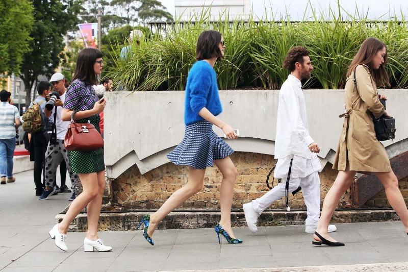 BYCHILL | Chloe Hill at Australian Fashion Week MBFWA wearing gorman fluffy jumper and bianca spender gingham skirt
