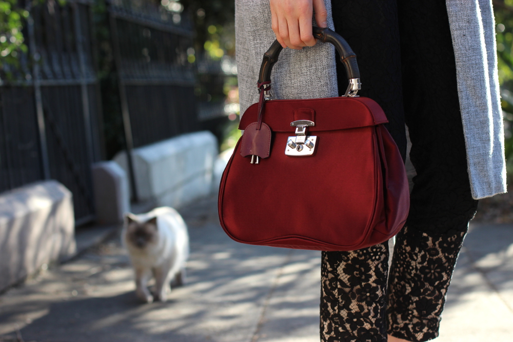 BY CHILL Fashion street style blog - Gucci satin top handle bag
